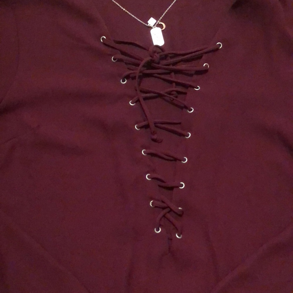 Charlotte Russe - Lace Up Neck - Light Weight - Picture 3 of 5